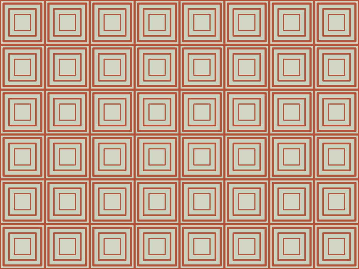 Coffered slab, Built Environment collection, seamless repeat pattern shown in Terracotta on sage