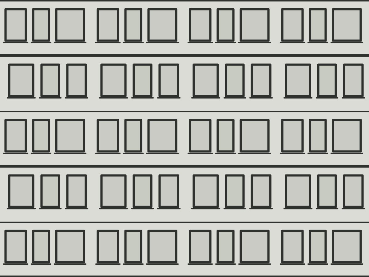 Punched window, Built Environment collection, seamless repeat pattern shown in Charcoal felt