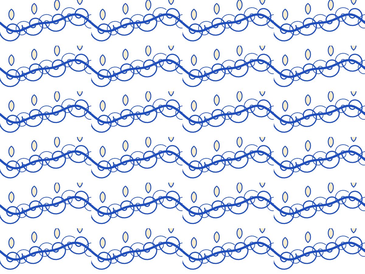 Acanthus scroll, Classical collection, seamless repeat pattern shown in Cobalt on white