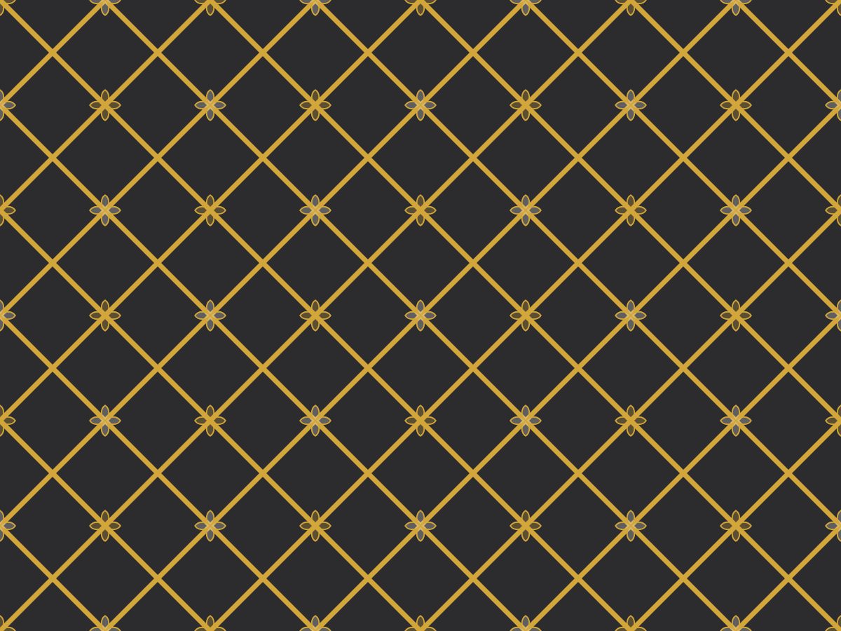 Diaper, Classical collection, seamless repeat pattern shown in Mustard on charcoal