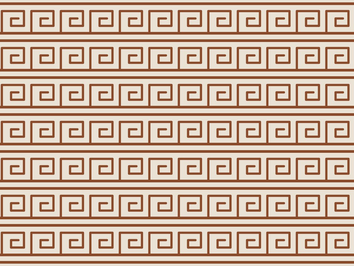 Greek key, Classical collection, seamless repeat pattern shown in Oxide on oak