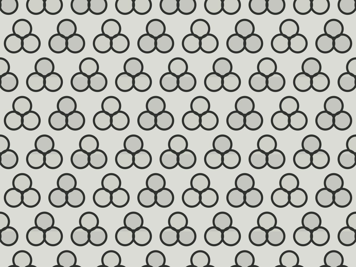 Trefoil, Classical collection, seamless repeat pattern shown in Charcoal felt