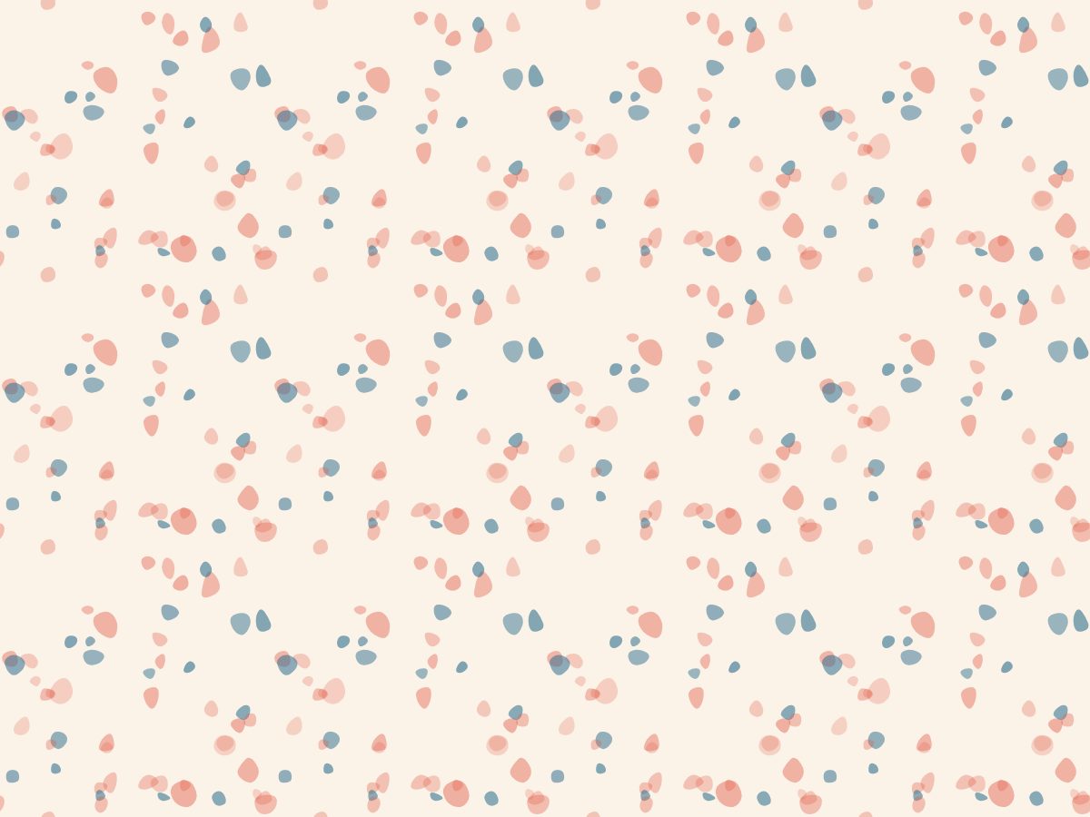 Terrazzo, Contemporary collection, seamless repeat pattern shown in Coral on cream