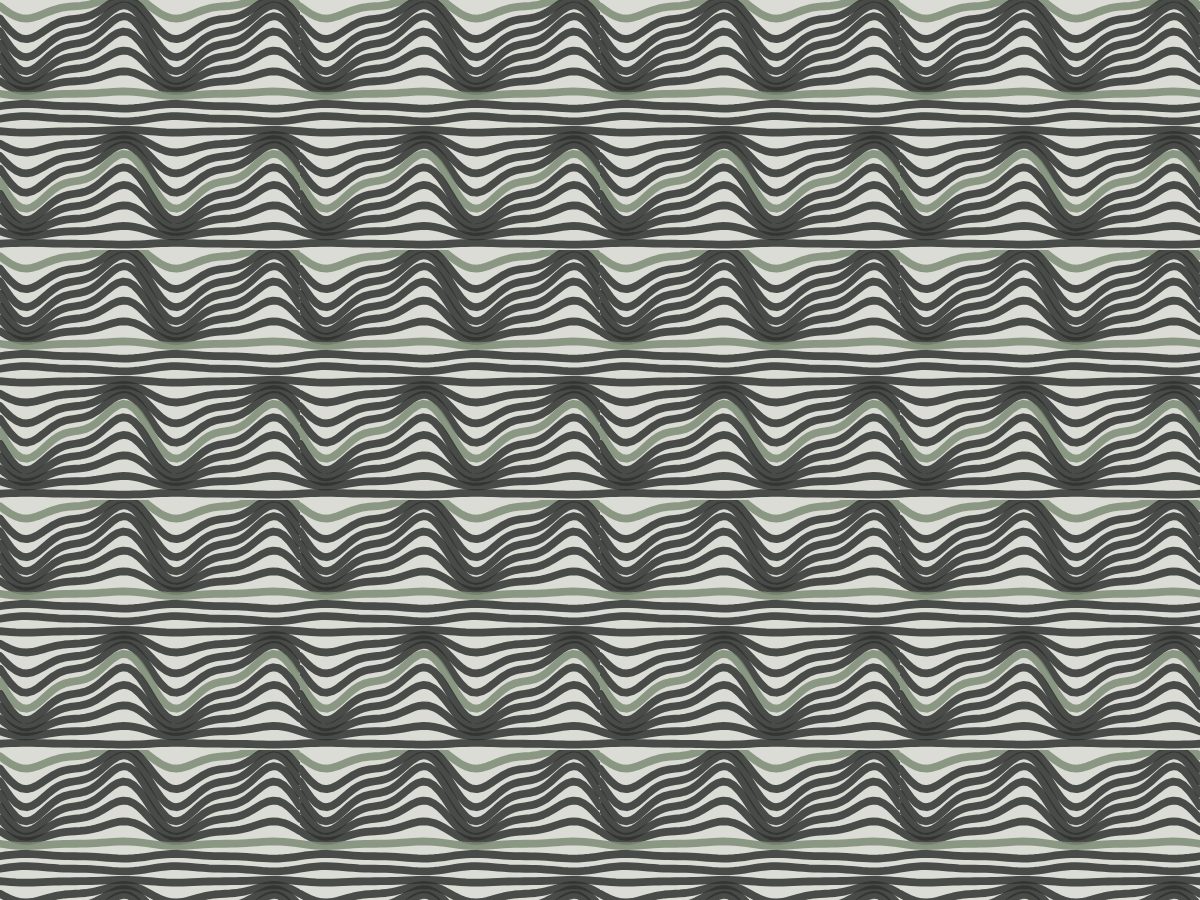Wave moiré, Contemporary collection, seamless repeat pattern shown in Charcoal felt
