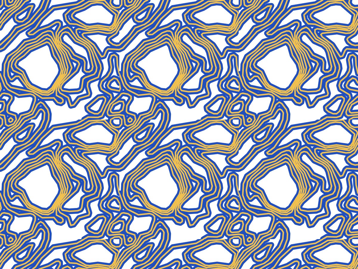 Basin, Contour collection, seamless repeat pattern shown in Cobalt on white