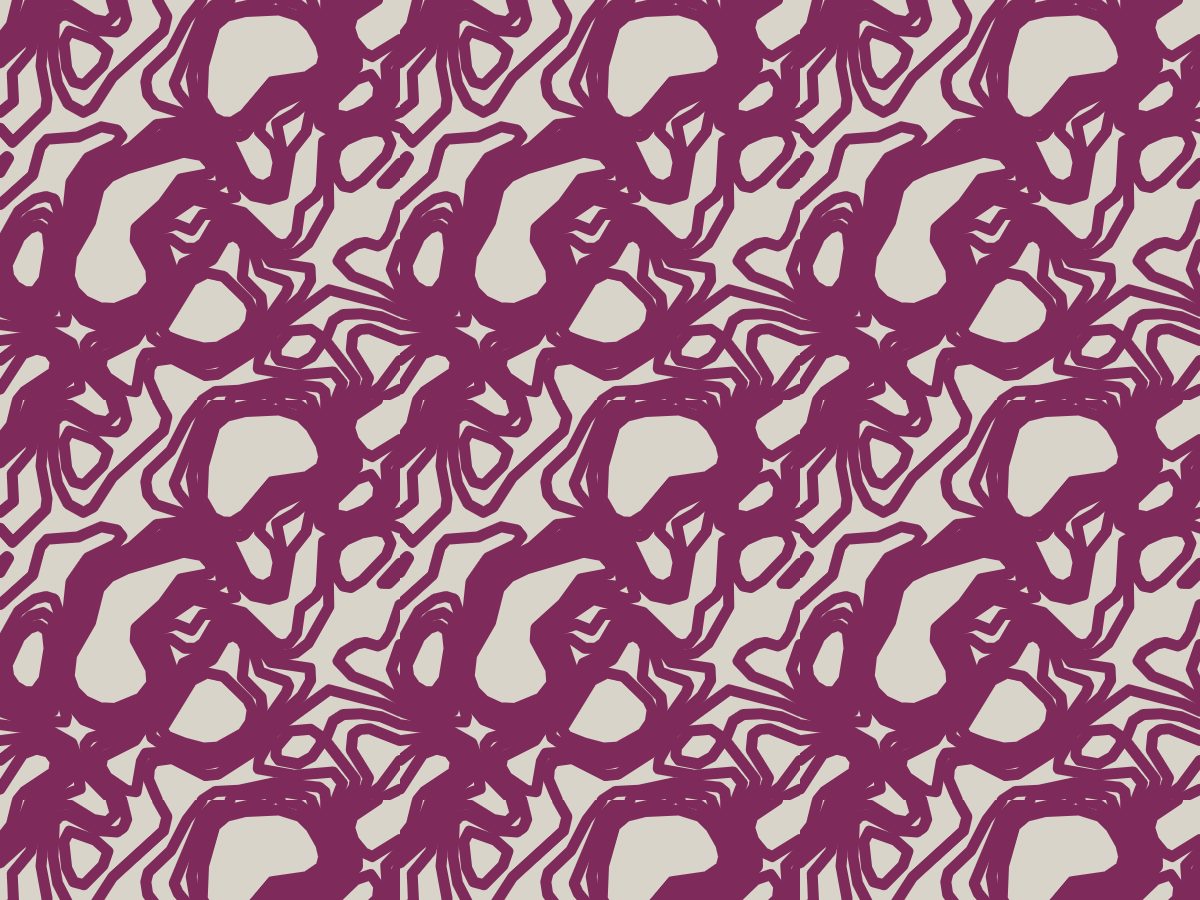 Flow, Contour collection, seamless repeat pattern shown in Plum on stone