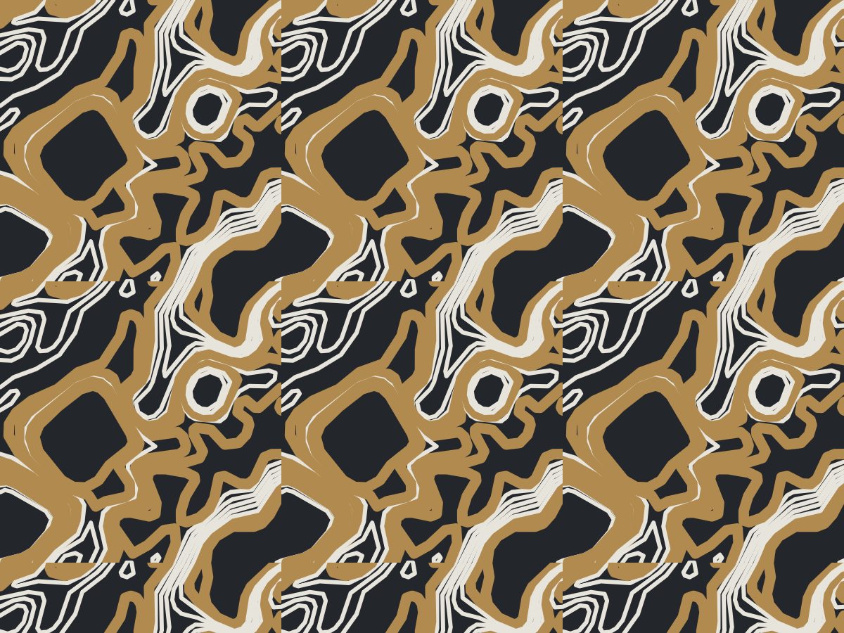 Ridgeline, Contour collection, seamless repeat pattern shown in Bone on ink