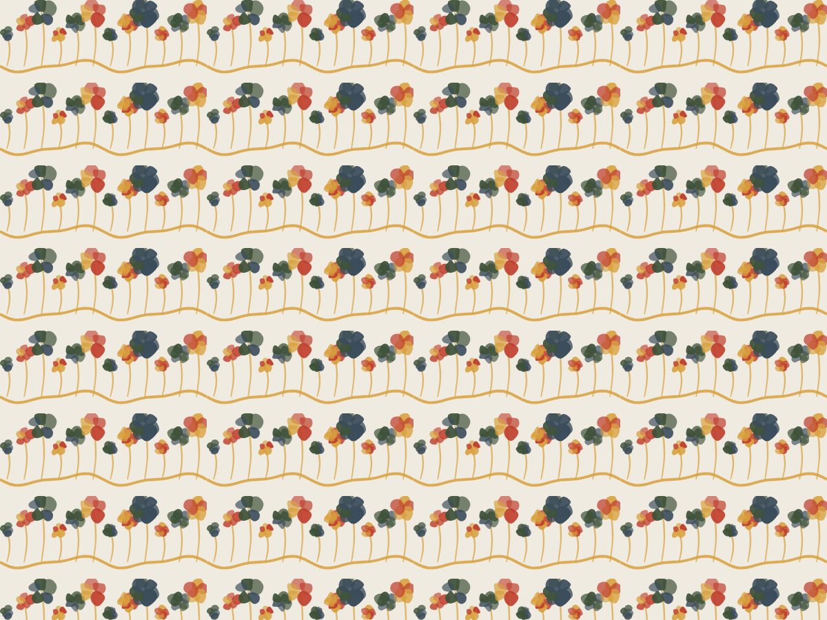 Border, Flowers collection, seamless repeat pattern shown in Terrazzo