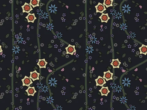 Ink pattern, Folk Garden collection