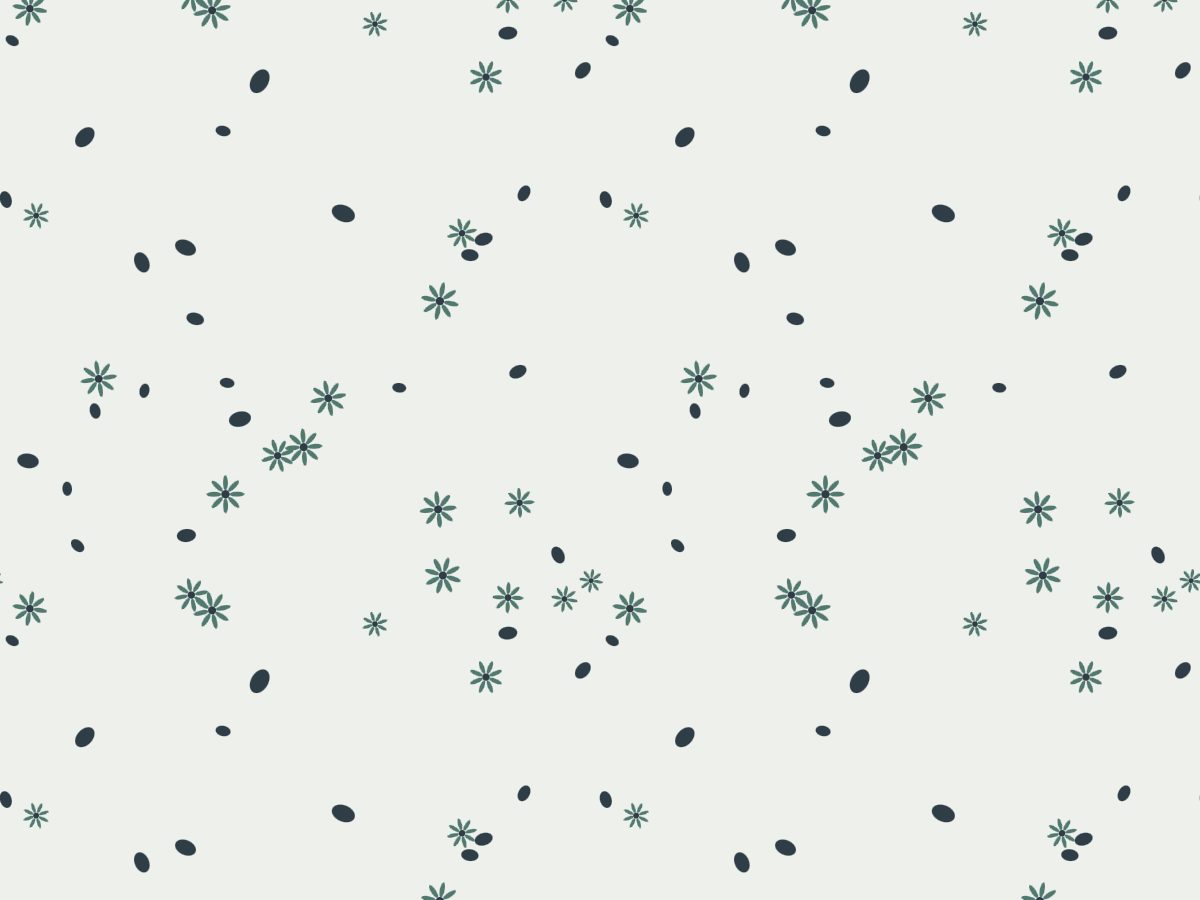 Sprigged, Garden collection, seamless repeat pattern shown in Nordic
