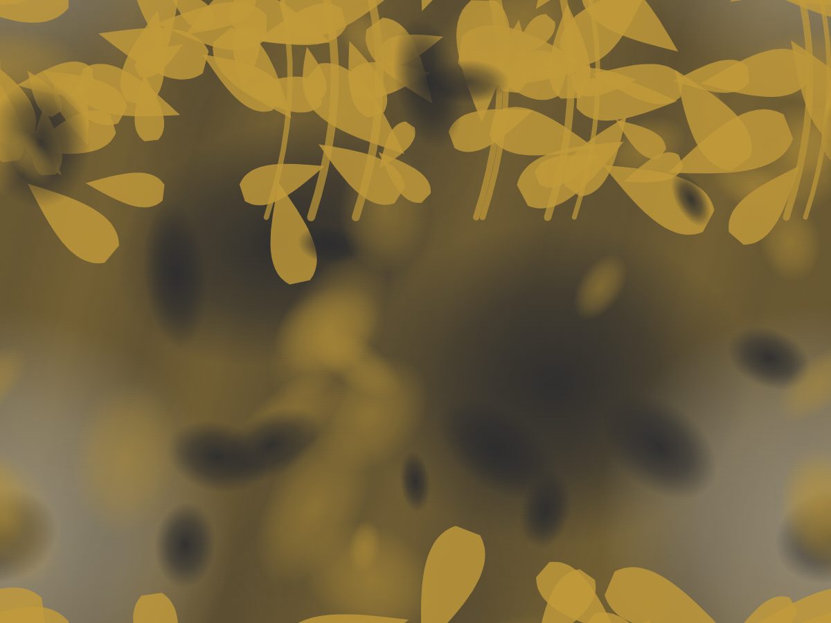 Dappled light, Grove collection, seamless repeat pattern shown in Mustard on charcoal