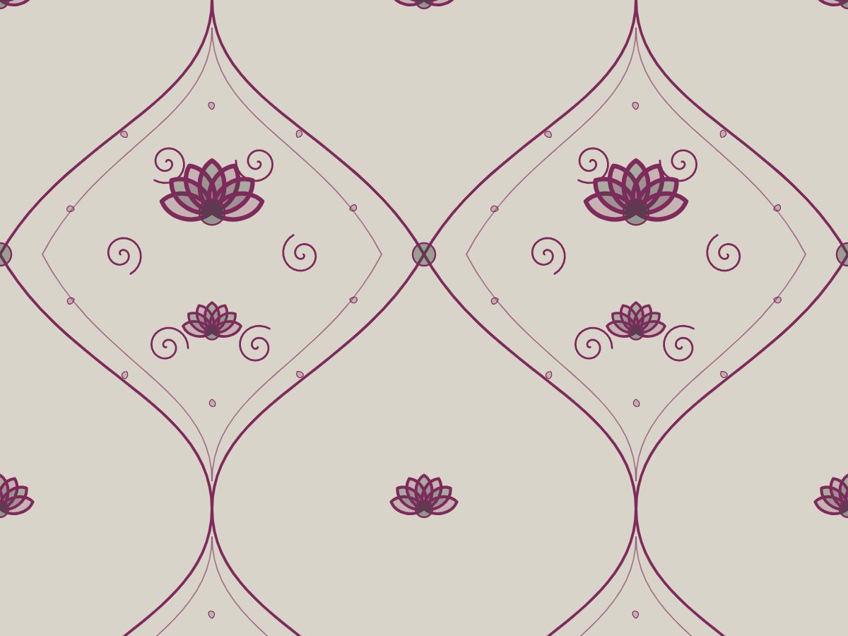 Grand damask, Large Format collection, seamless repeat pattern shown in Plum on stone