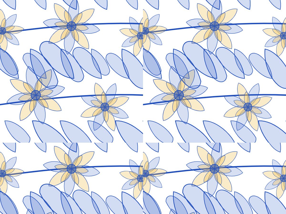 Magnolia, Large Format collection, seamless repeat pattern shown in Cobalt on white