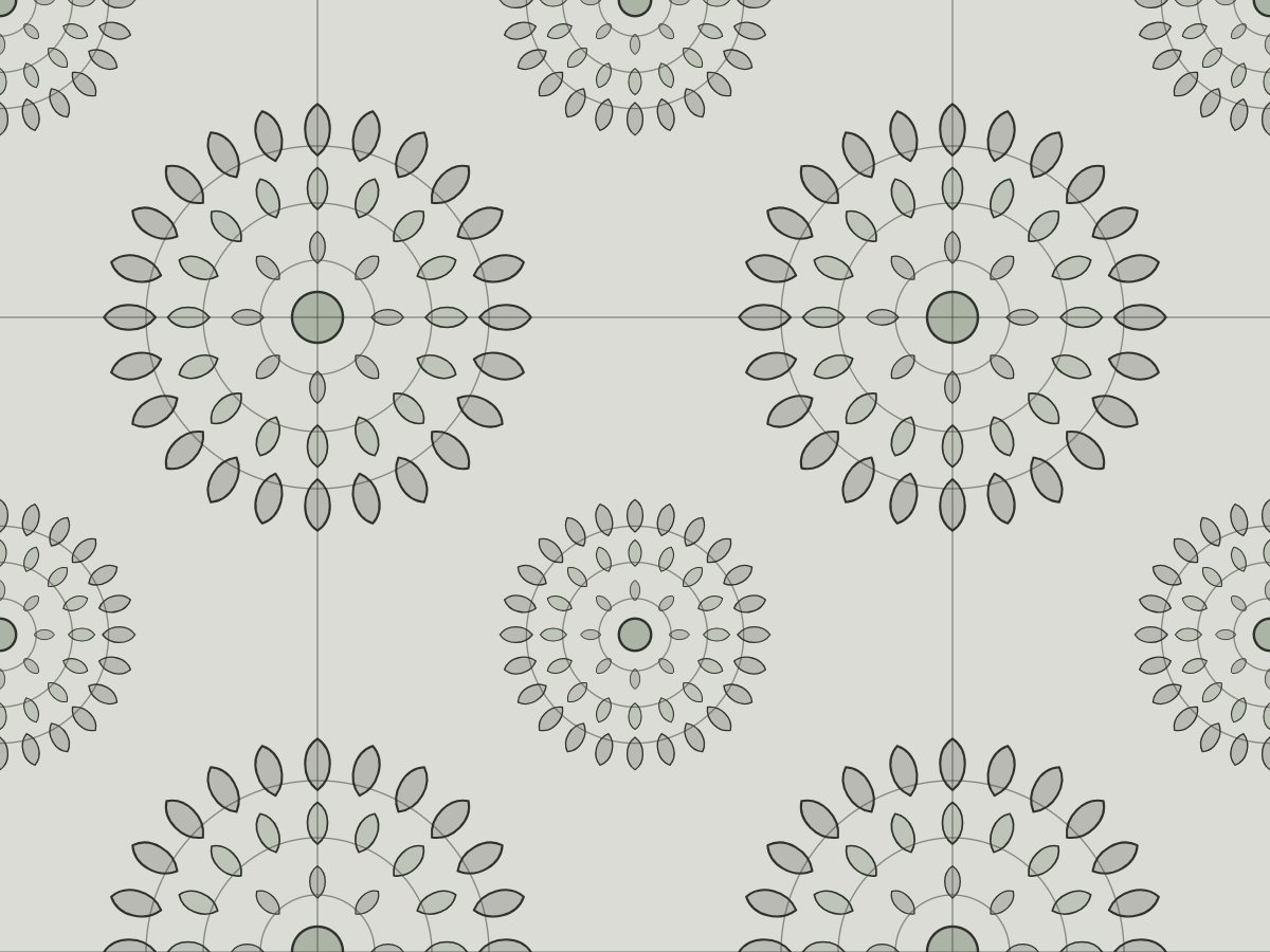 Rosette, Large Format collection, seamless repeat pattern shown in Charcoal felt
