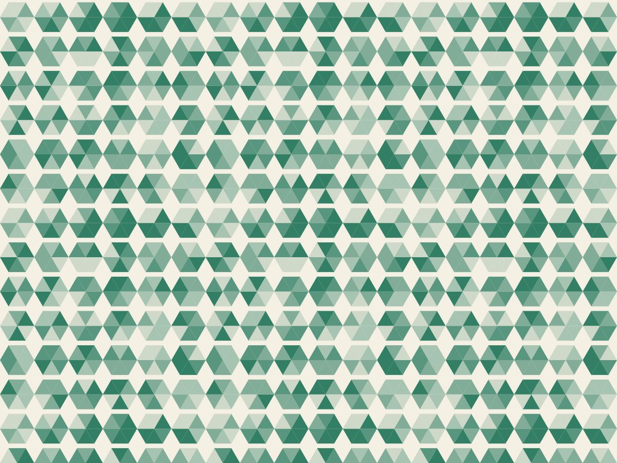 Prism, Mirror collection, seamless repeat pattern shown in Emerald on ivory