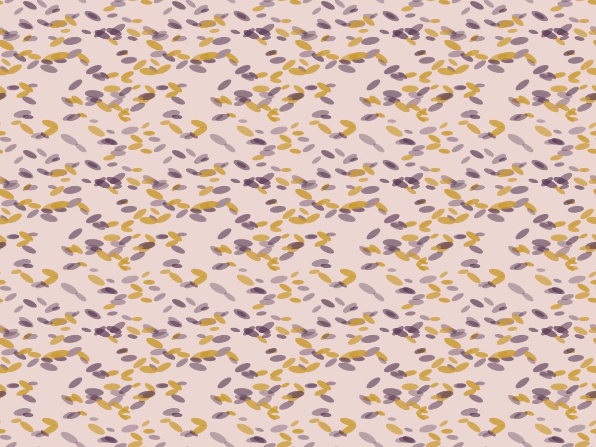 Broken color, Modern collection, seamless repeat pattern shown in Aubergine on blush