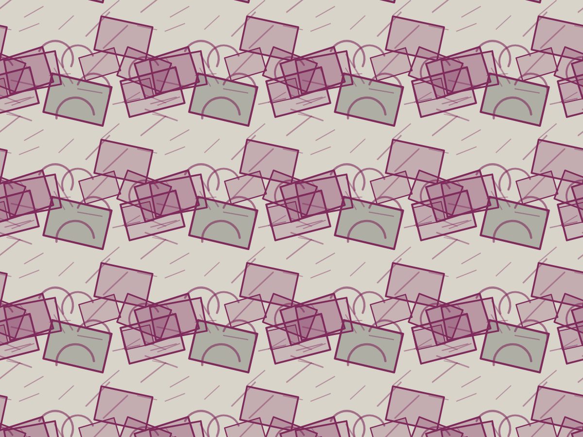 Collage plane, Modern collection, seamless repeat pattern shown in Plum on stone