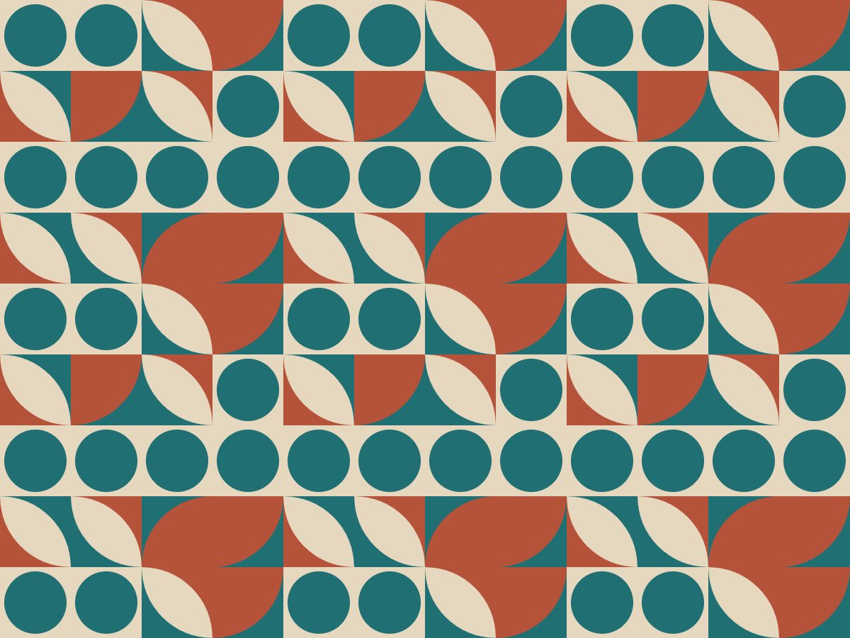 Crescent, Modular collection, seamless repeat pattern shown in Teal on sand