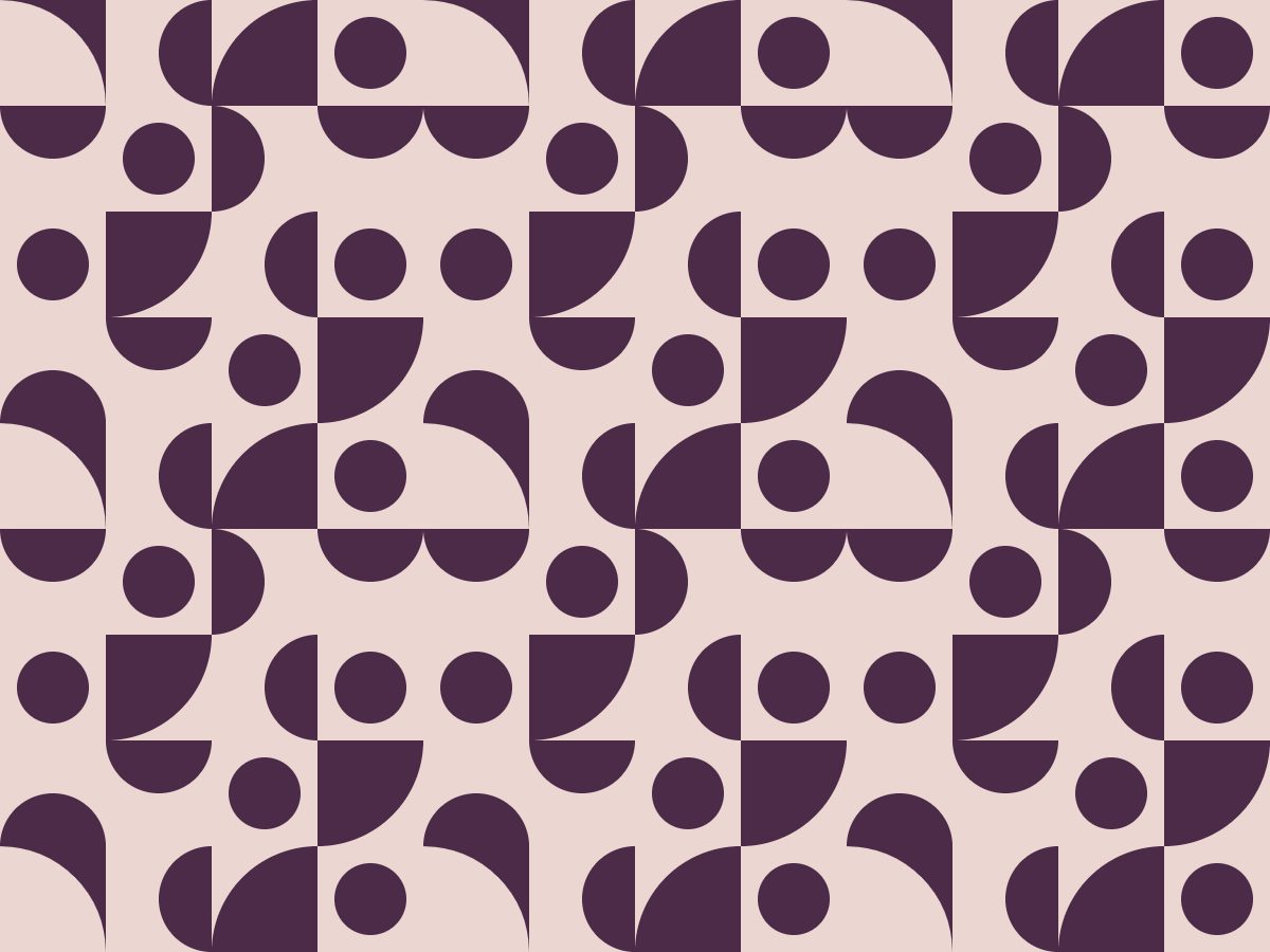 Pie, Modular collection, seamless repeat pattern shown in Aubergine on blush