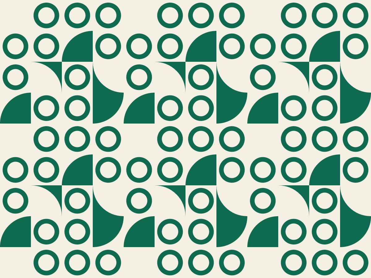 Ring, Modular collection, seamless repeat pattern shown in Emerald on ivory