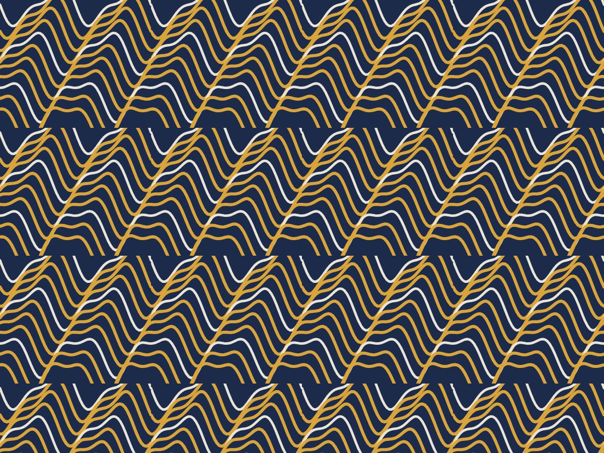 Brain coral, Nature's Form collection, seamless repeat pattern shown in Ochre on navy