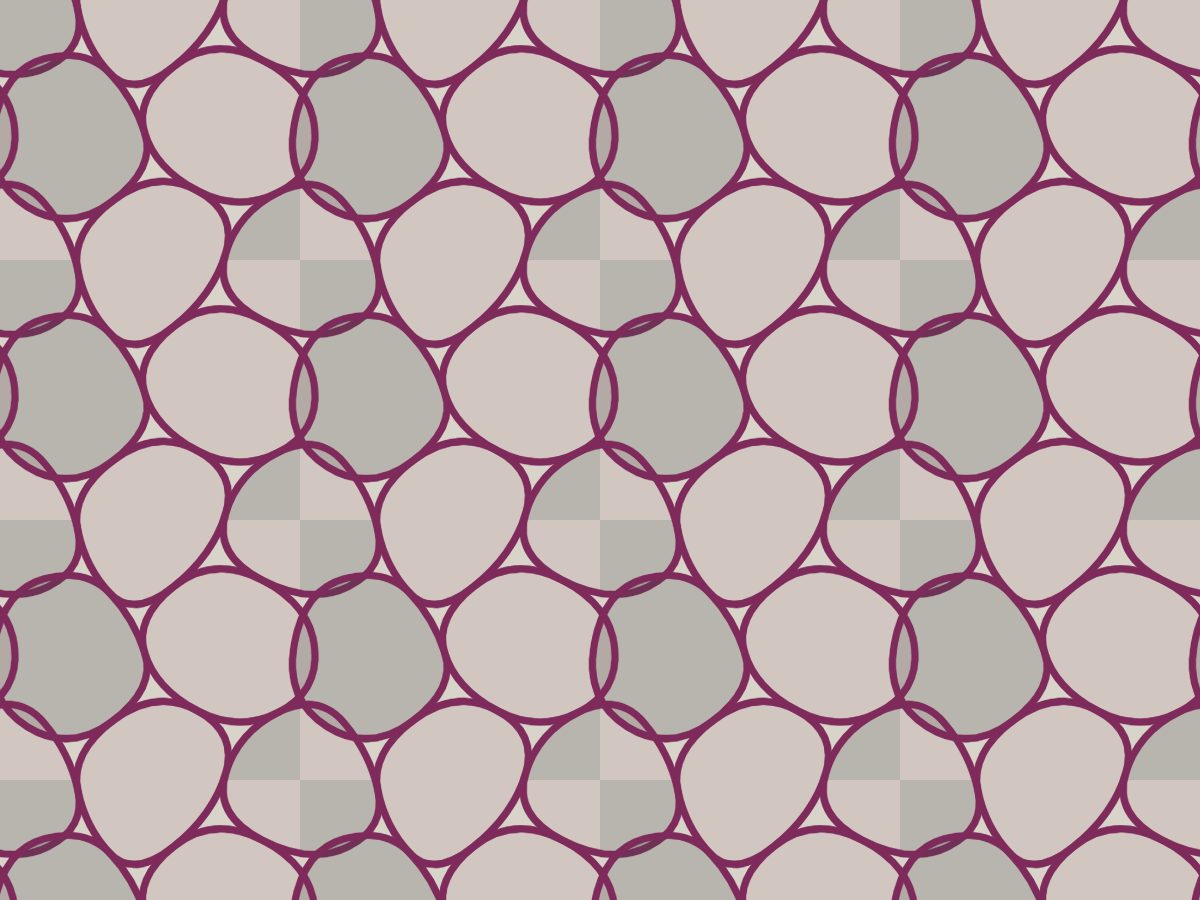 Cell tissue, Nature's Form collection, seamless repeat pattern shown in Plum on stone