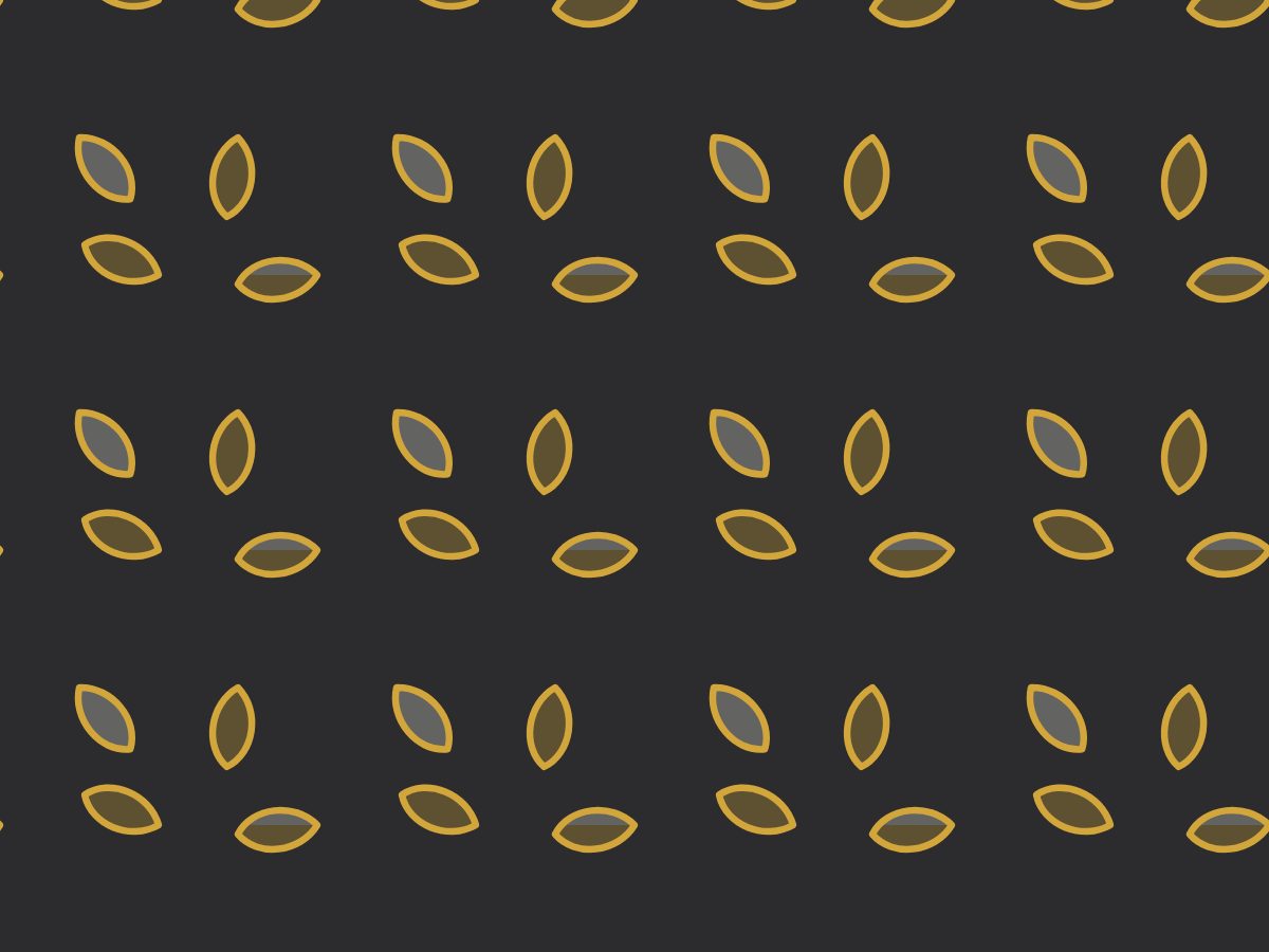 Papilla, Nature's Form collection, seamless repeat pattern shown in Mustard on charcoal