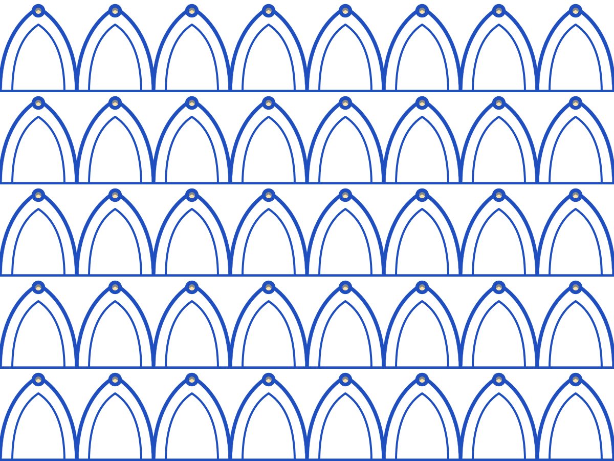 Rib vault, Nature's Form collection, seamless repeat pattern shown in Cobalt on white