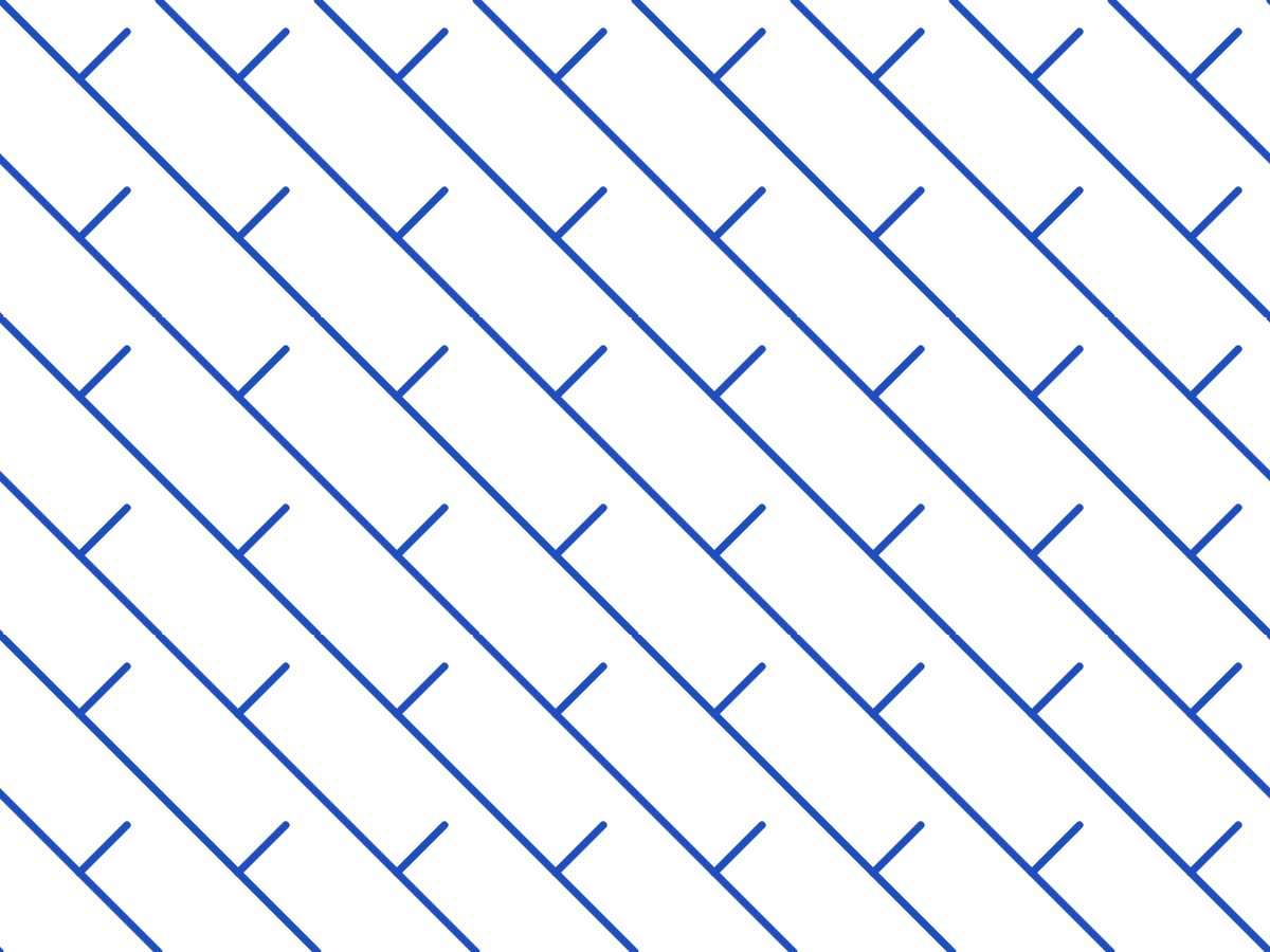 Branch lattice, Nature's Geometry collection, seamless repeat pattern shown in Cobalt on white