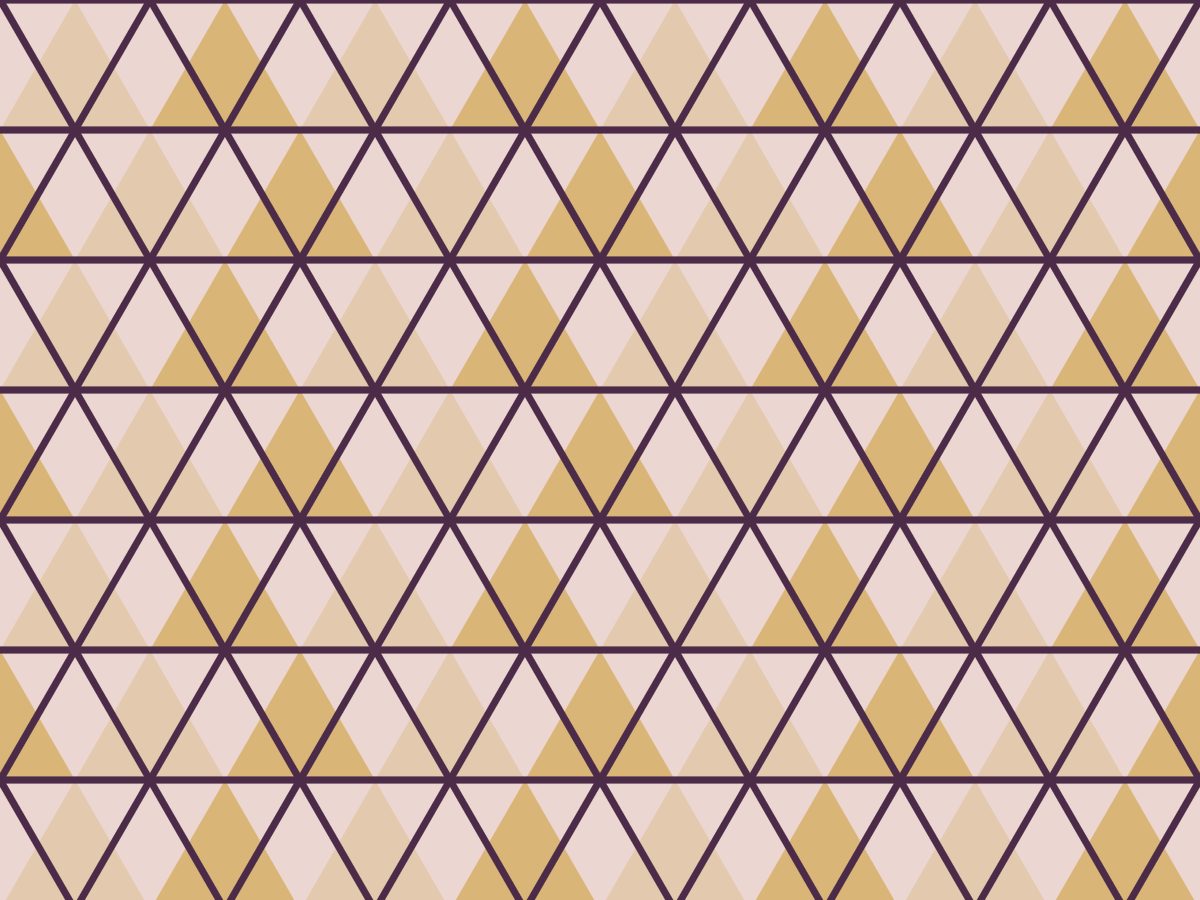 Crystal facet, Nature's Geometry collection, seamless repeat pattern shown in Aubergine on blush