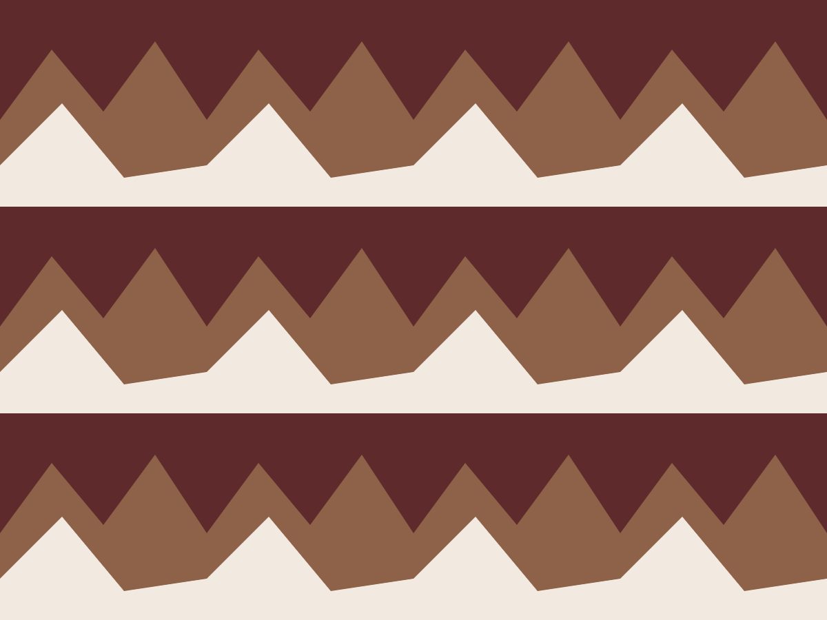 Ridgeline, Nature's Geometry collection, seamless repeat pattern shown in Ivory on oxblood