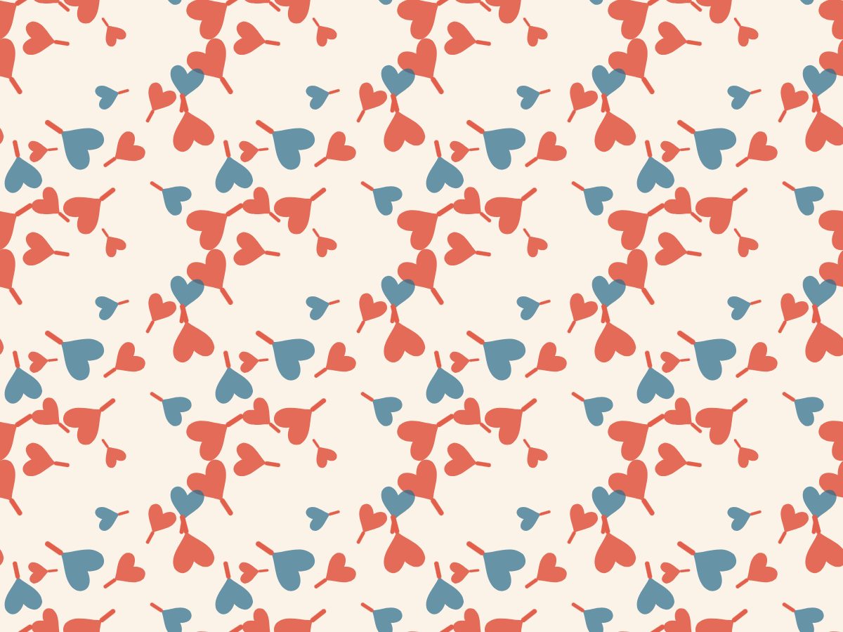 Ginkgo scatter, Nature's Hand collection, seamless repeat pattern shown in Coral on cream