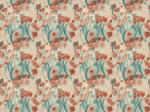 Poppy meadow pattern, Nature's Hand collection