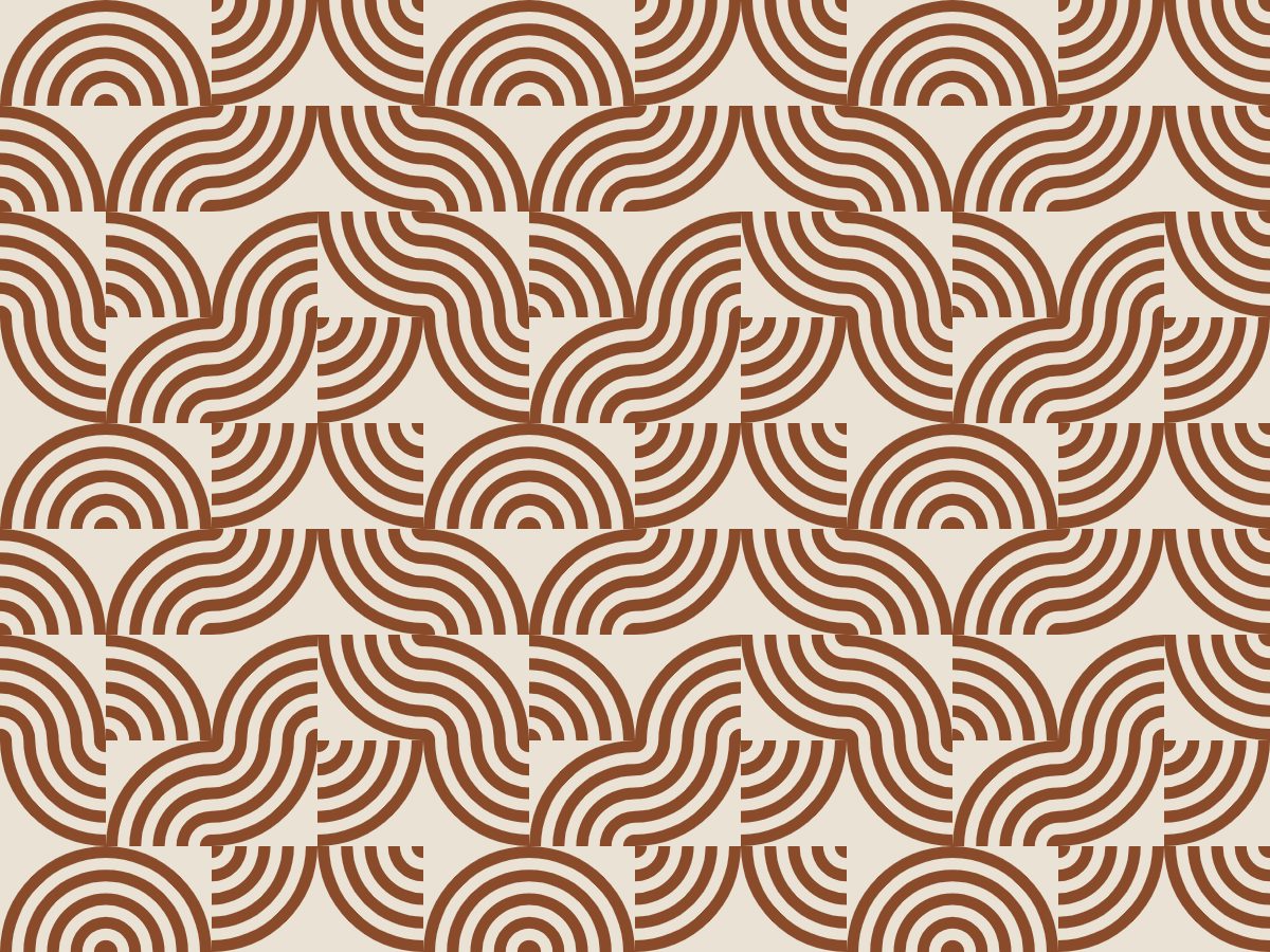 Fan, Optic collection, seamless repeat pattern shown in Oxide on oak