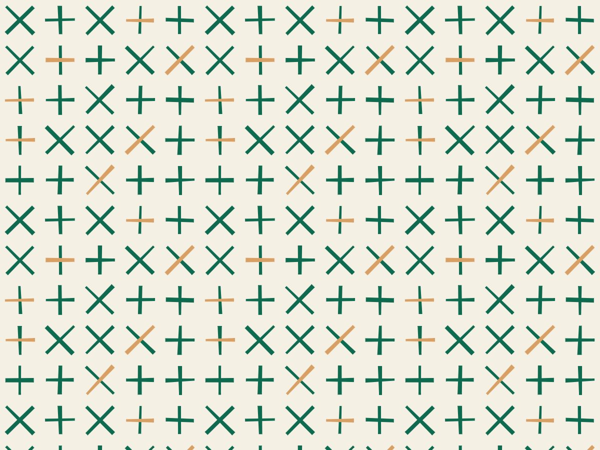 Cross, Tribal collection, seamless repeat pattern shown in Emerald on ivory