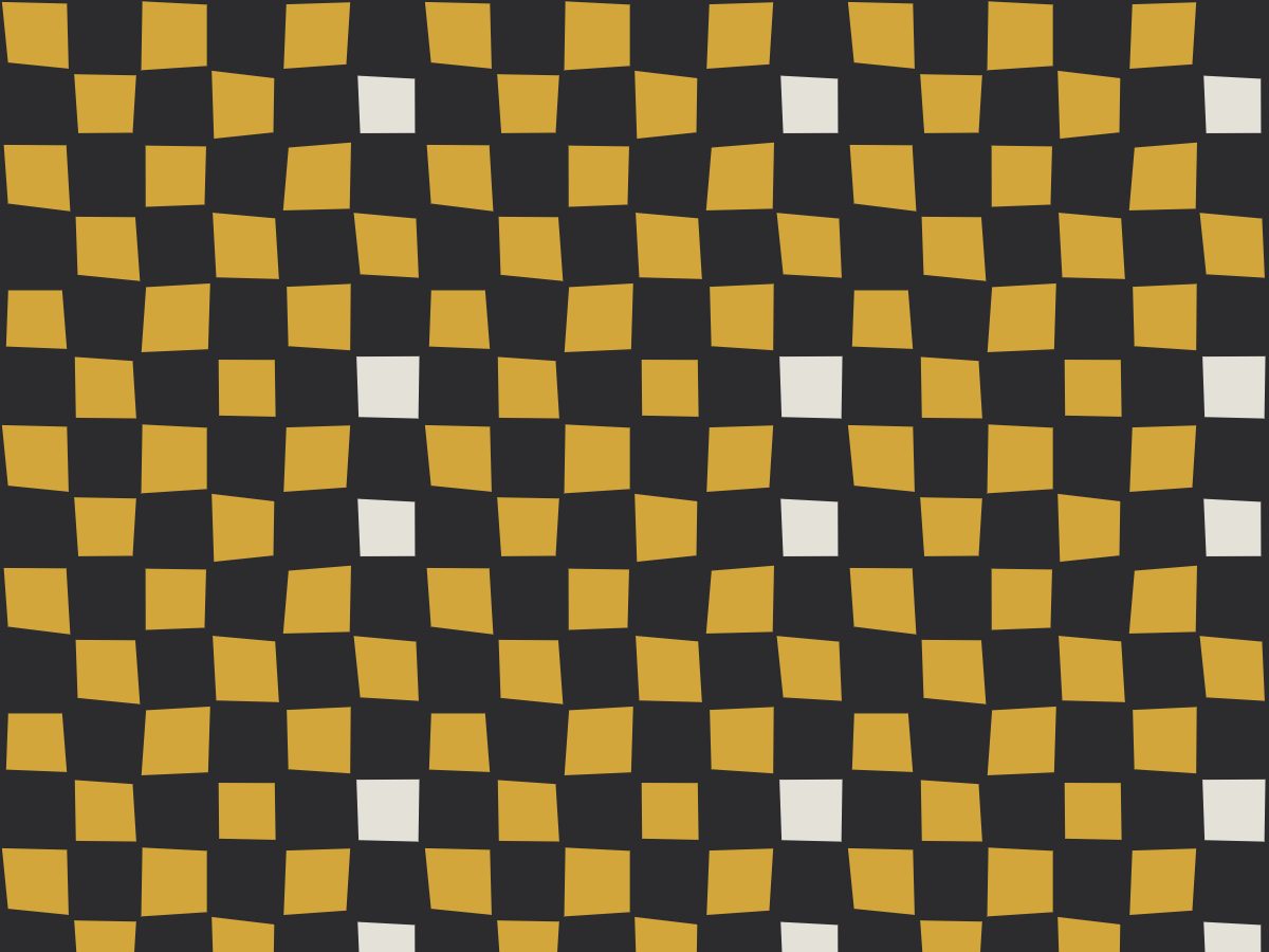 Cut check, Tribal collection, seamless repeat pattern shown in Mustard on charcoal