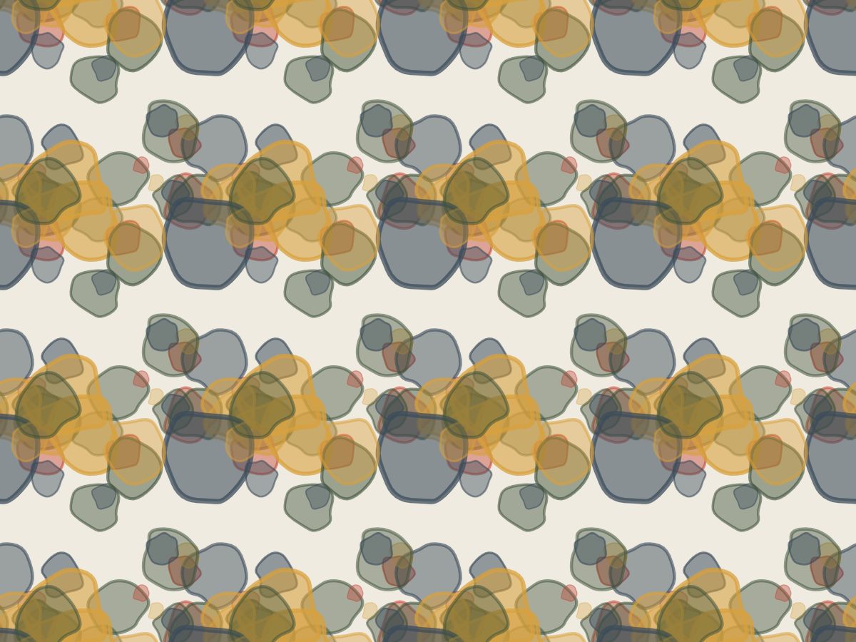 Bleed, Watercolors collection, seamless repeat pattern shown in Terrazzo