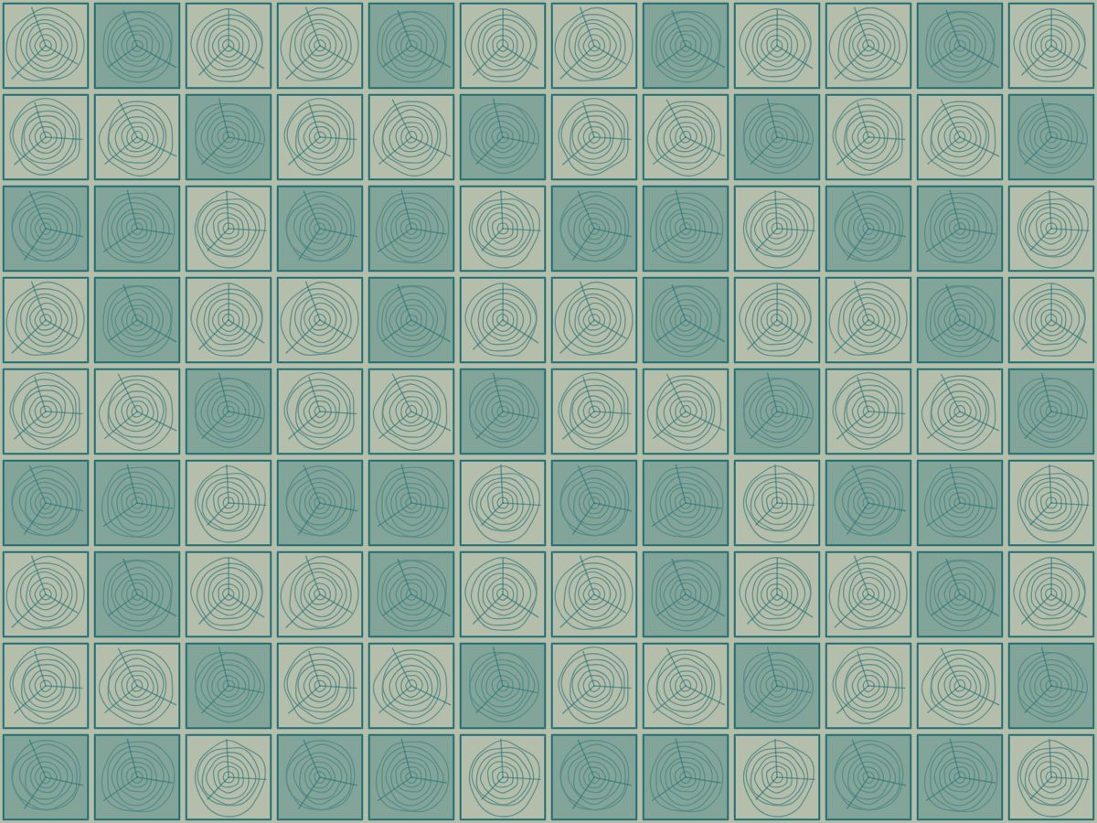 End grain, Woodgrains collection, seamless repeat pattern shown in Teal on sand